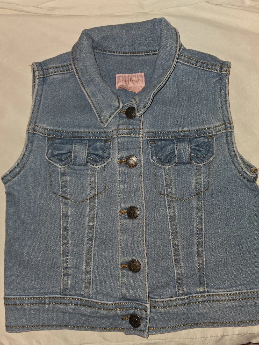 Lucky Penny Light Blue Denim Vest SZ 2T